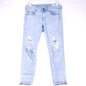 Rag and Bone Dre Destroyed Capri Women Size 27 Mid-Rise Denim Jeans Casual Pants